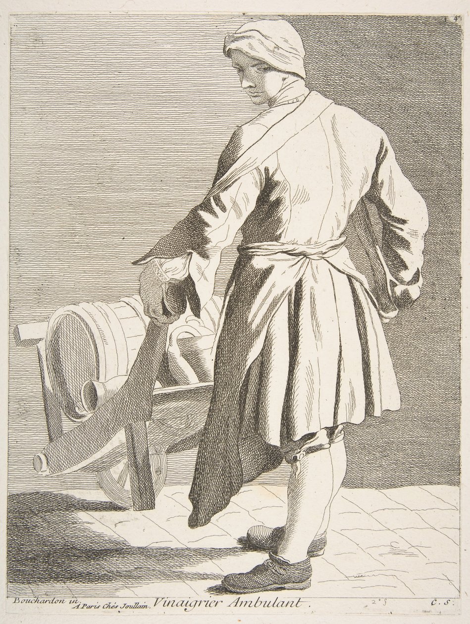 Venditore ambulante di aceto, 1738 da Anne Claude Philippe de Caylus