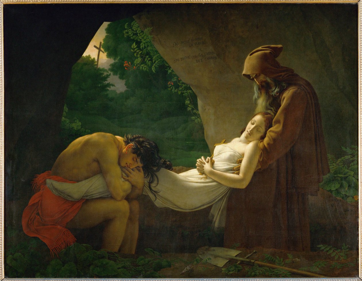 Atala au Tombeau, noto anche come il funerale di Atala ... da Anne Louis Girodet de Roucy Trioson