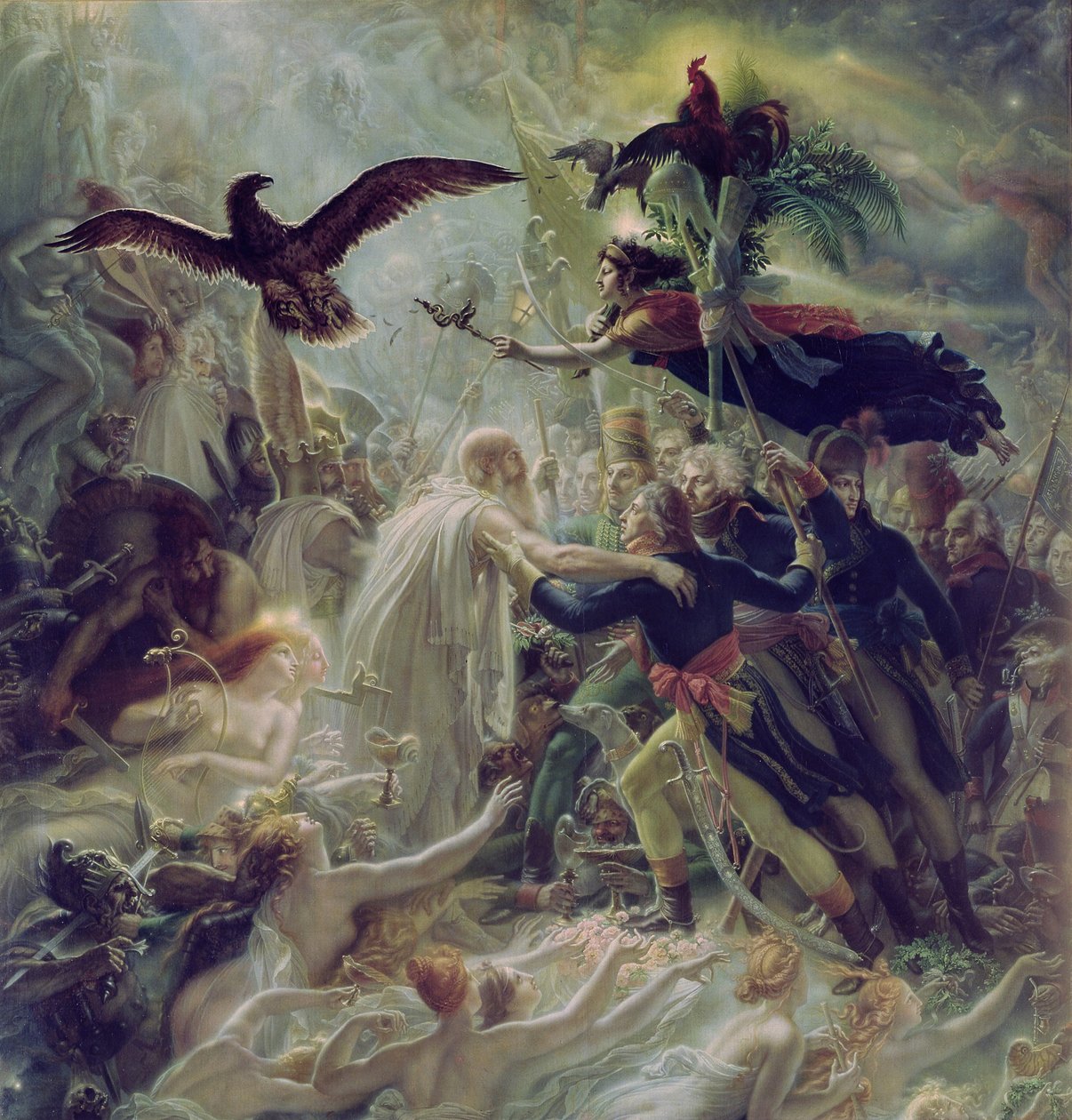 Apoteosi degli eroi francesi morti per la loro patria durante la guerra per la libertà da Anne Louis Girodet de Roucy Trioson