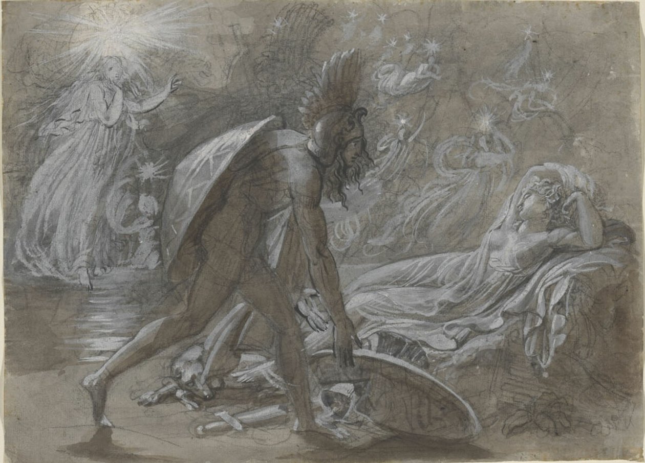 Fingal in lutto per il corpo di Malvina, dal Berrathon di Ossian da Anne Louis Girodet de Roussy Trioson