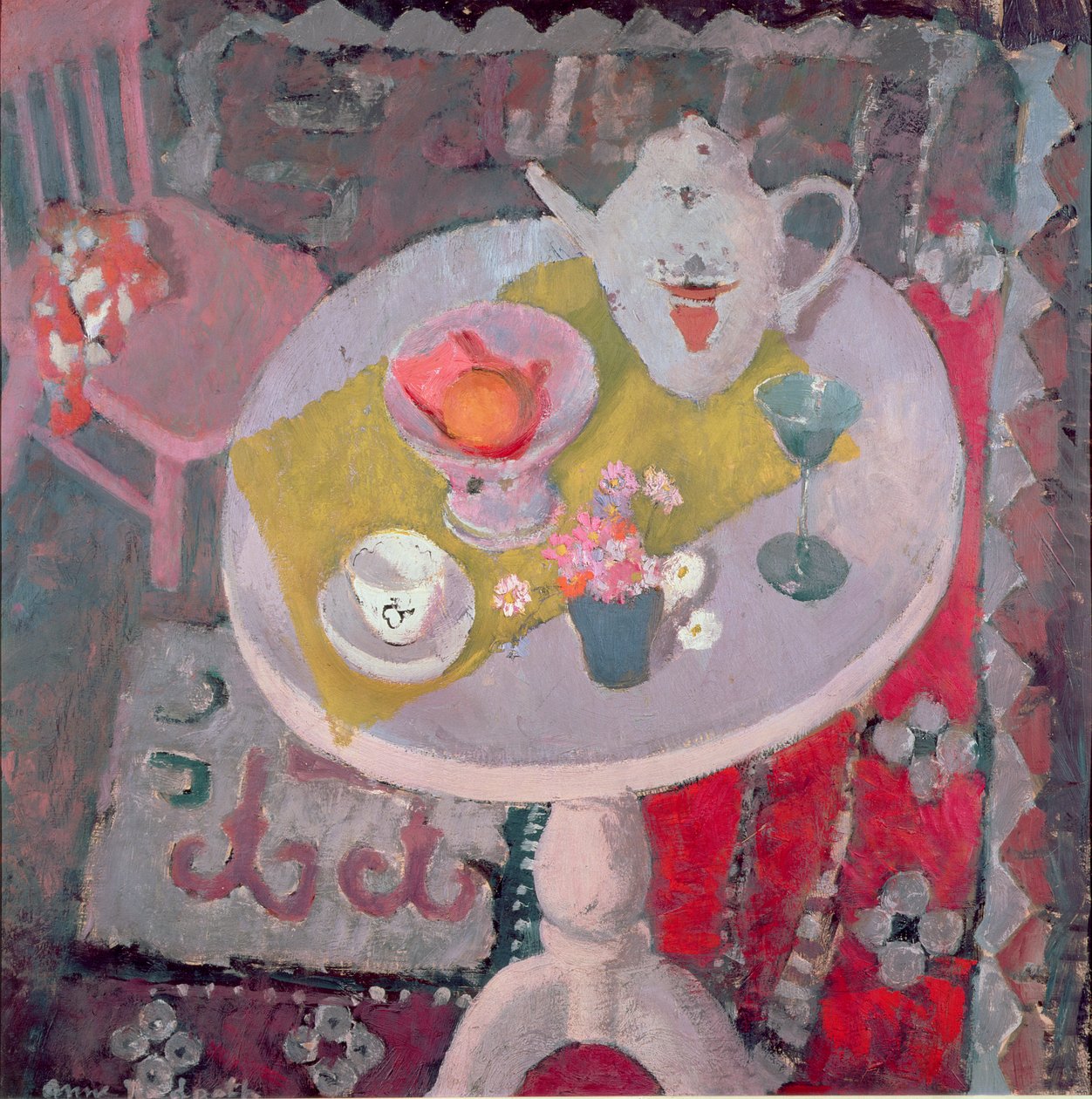 Tavolo rotondo con teiera cinese da Anne Redpath