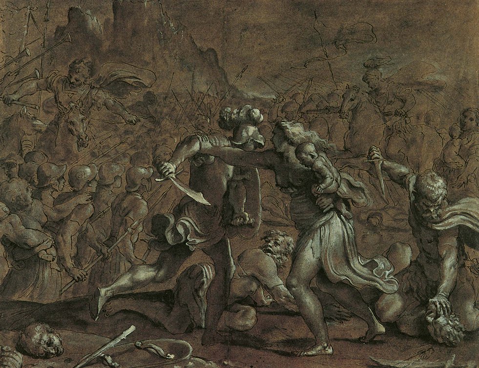 Battaglia tra Romani e Sabini da Annibale Carracci
