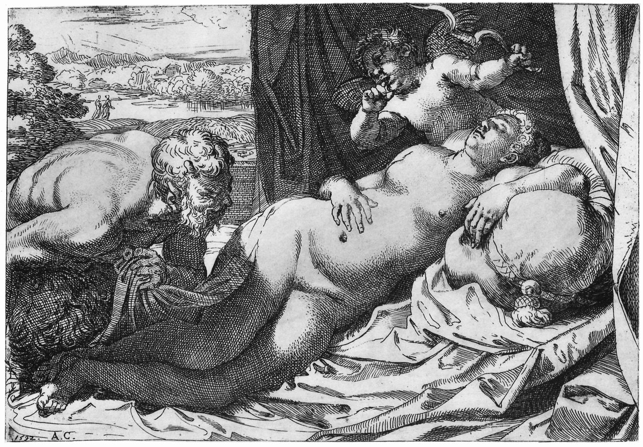 Giove e Antiope da Annibale Carracci