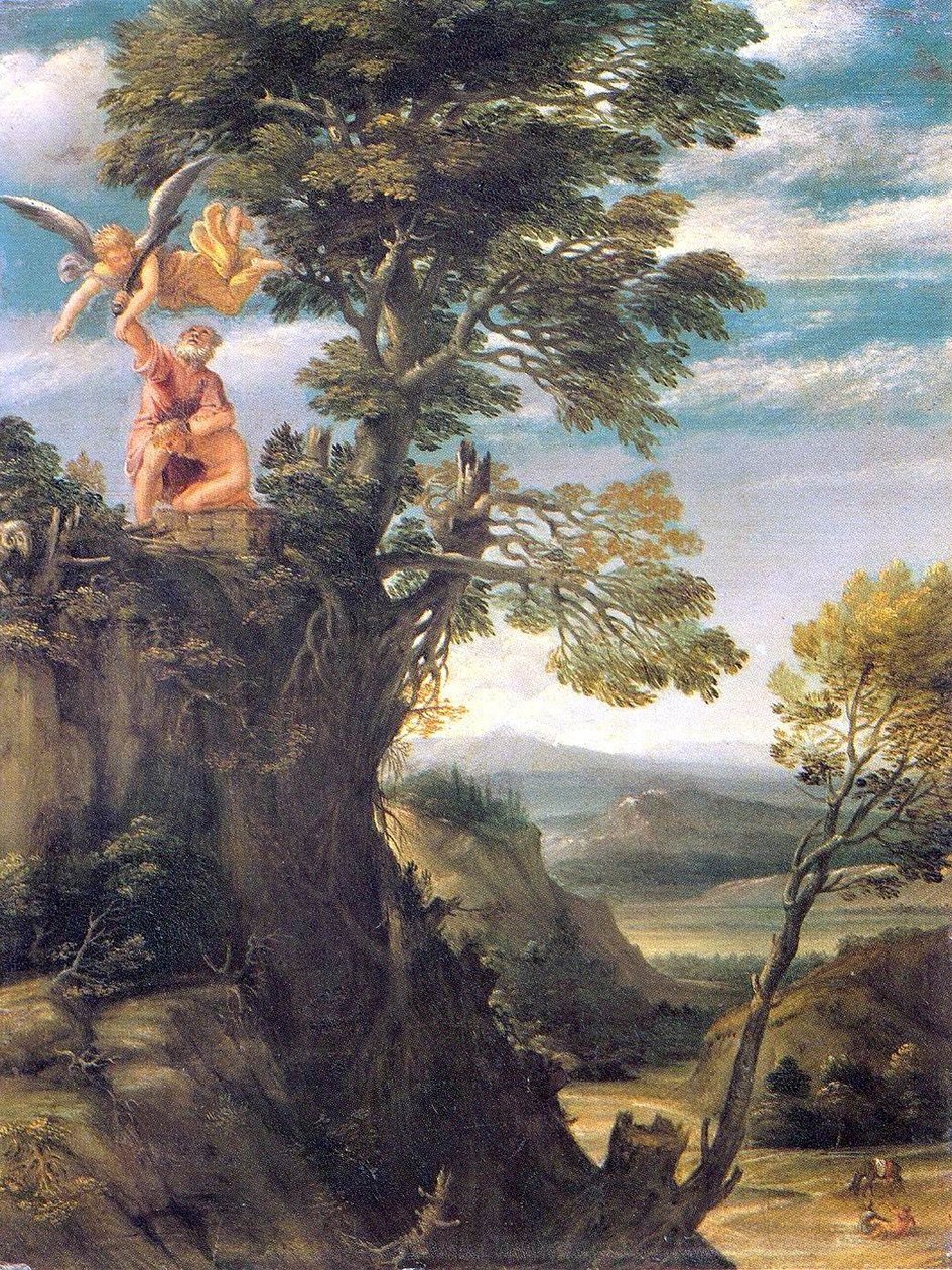 Paesaggio con il sacrificio di Isacco da Annibale Carracci