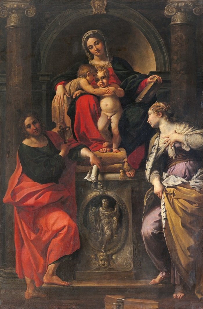 Madonna col Bambino e Santi Giovanni Battista, Giovanni Evangelista e Santa Caterina da Annibale Carracci