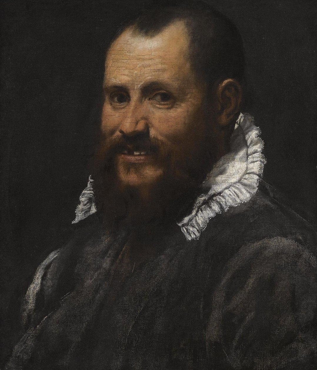 Ritratto di un uomo, busto, con colletto bianco da Annibale Carracci