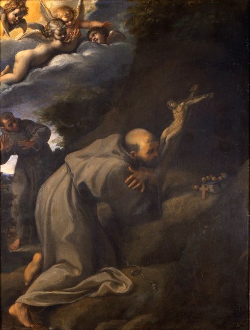 San Francesco in adorazione del crocifisso da Annibale Carracci