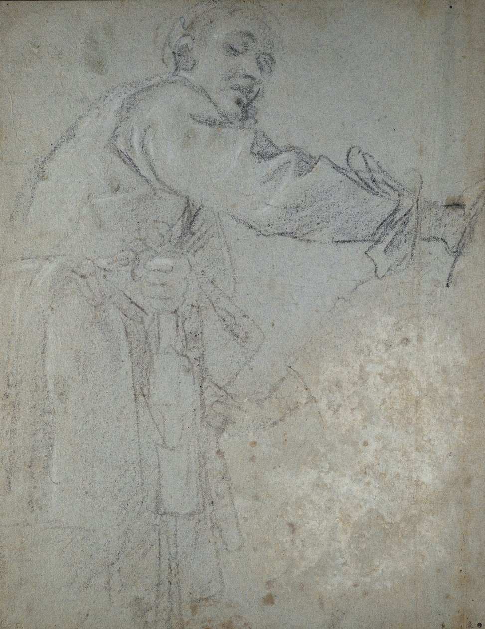 Studio di una figura maschile drappeggiata da Annibale Carracci