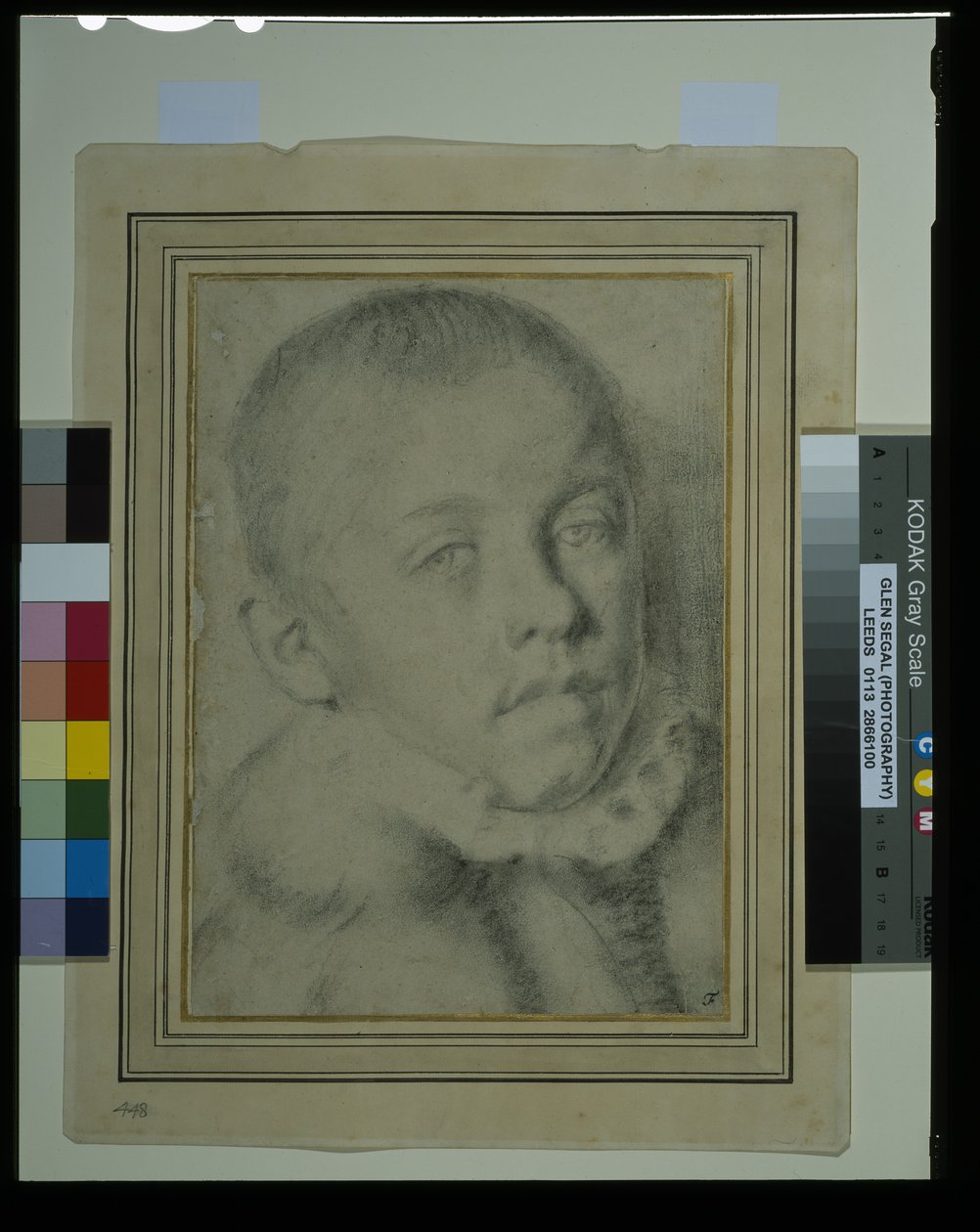 Ritratto di un giovane ragazzo (carboncino e gesso nero su carta) da Annibale (follower of) Carracci