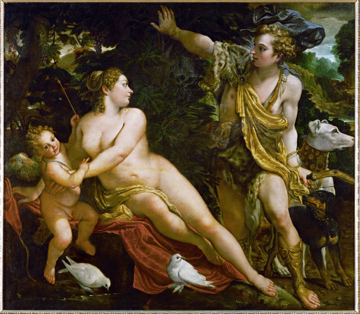 Adone scopre Venere (dipinto su tela) da Annibale Carracci