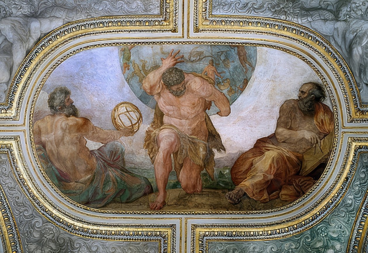 Ercole porta la volta celeste per Atlante (Affresco nel Camerino) da Annibale Carracci