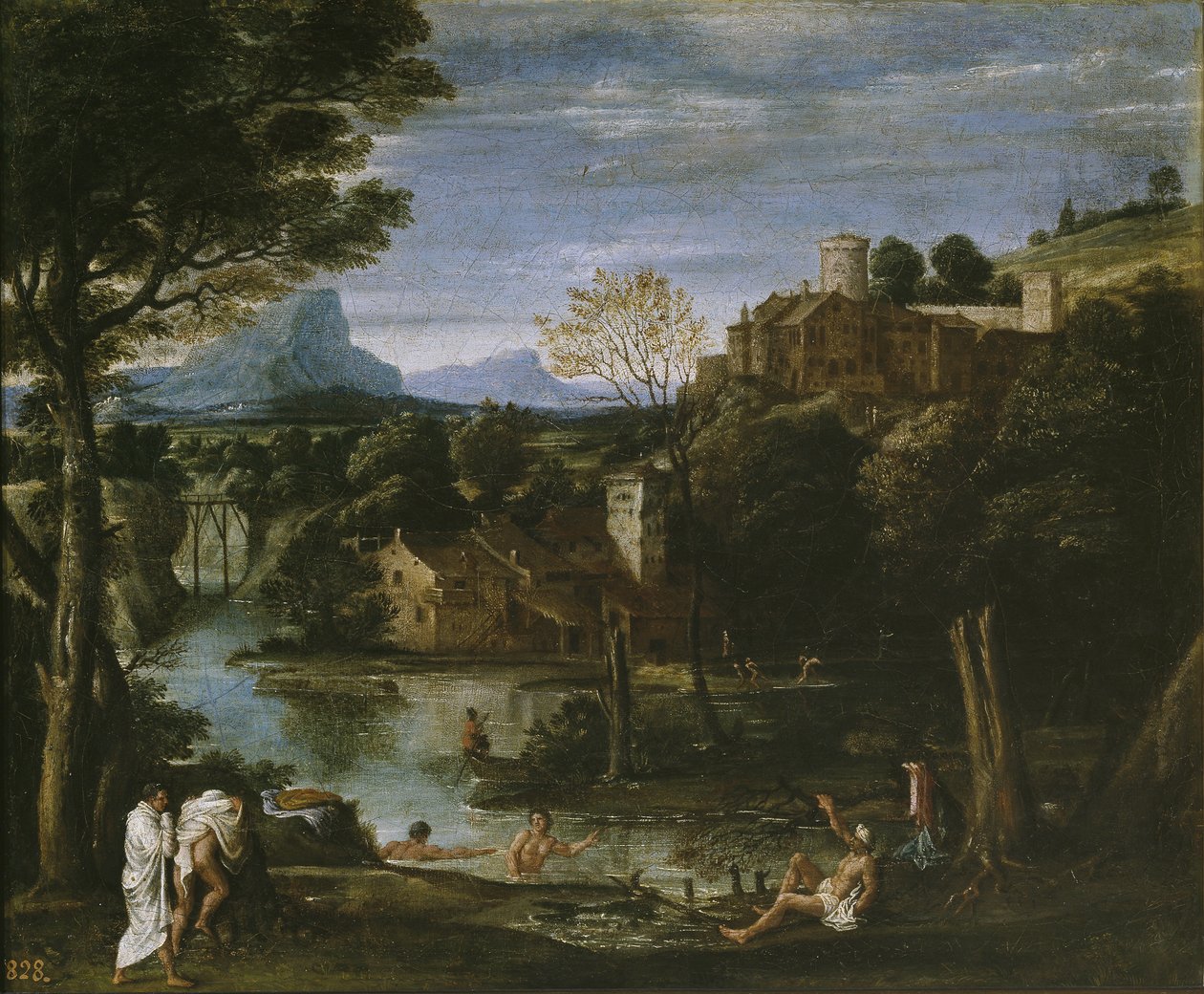 Paesaggio con fiume e bagnanti da Annibale Carracci