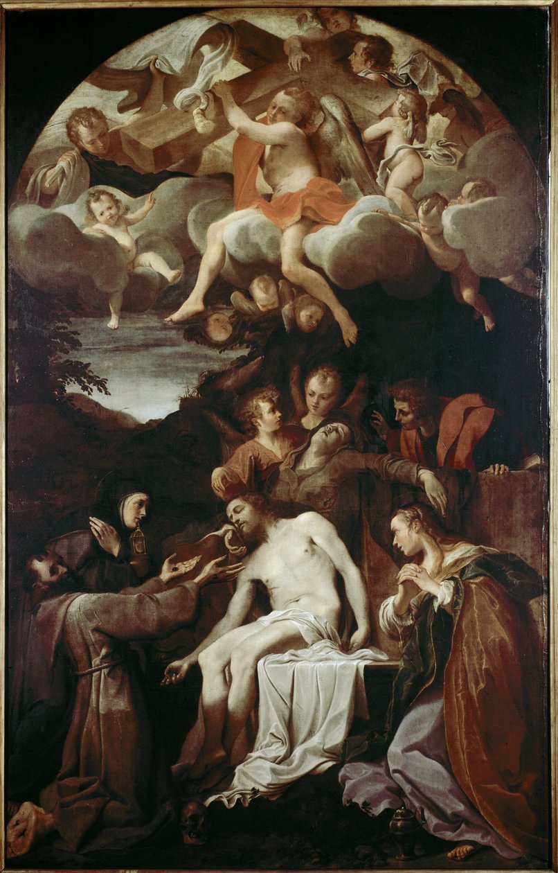 Pietà con Santa Chiara, San Francesco, Santa Maria Maddalena e San Giovanni da Annibale Carracci