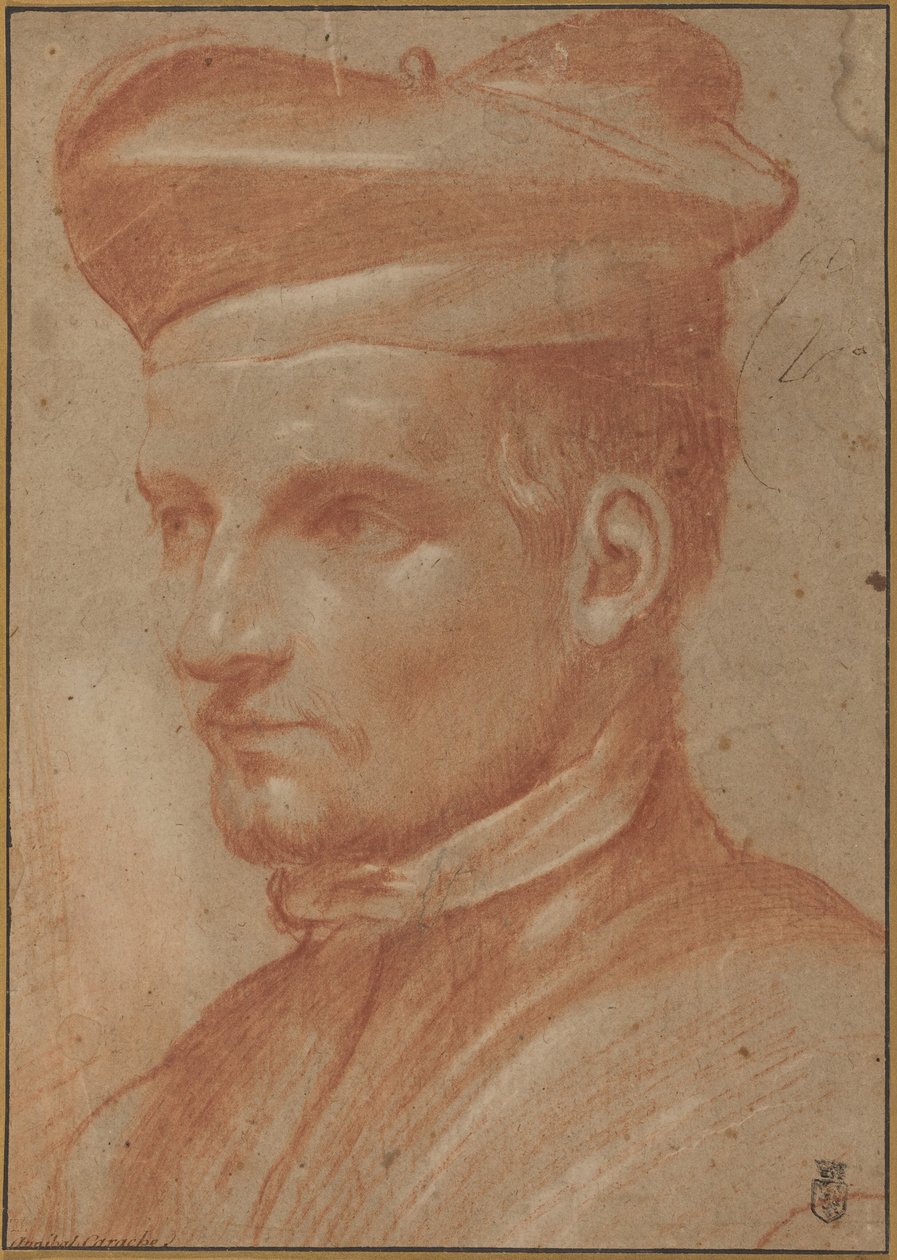 Ritratto di un ecclesiastico con berretta da Annibale Carracci