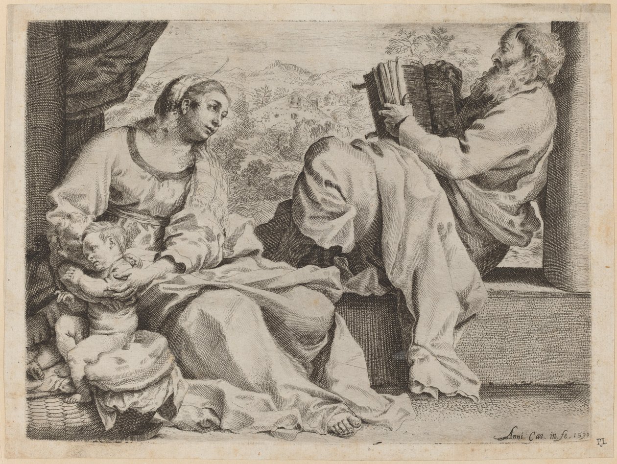 La Sacra Famiglia con San Giovanni Battista da Annibale Carracci