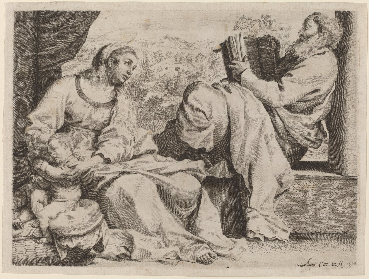 La Sacra Famiglia con San Giovanni Battista da Annibale Carracci