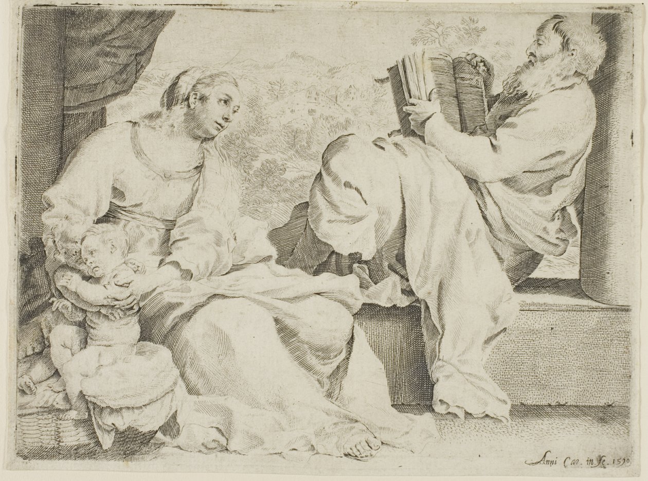 La Sacra Famiglia con San Giovanni Battista da Annibale Carracci