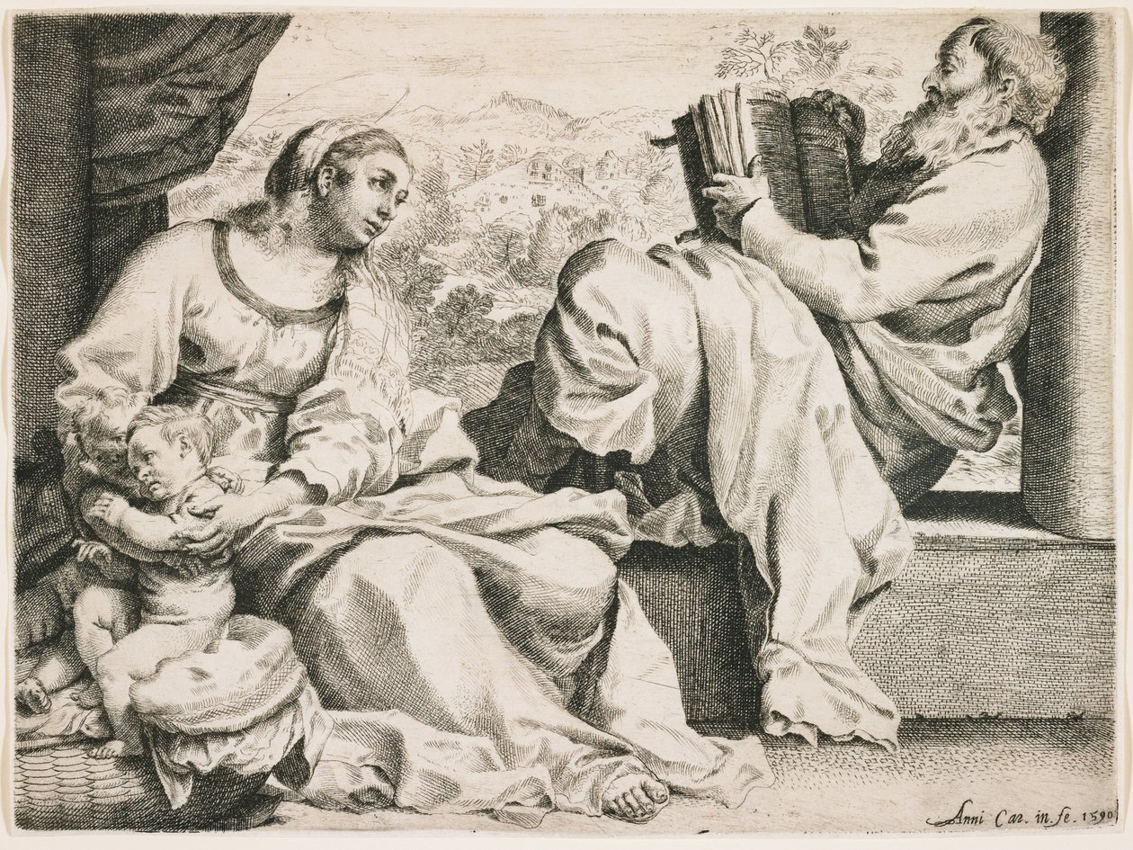 La Sacra Famiglia con san Giovanni Battista da Annibale Carracci