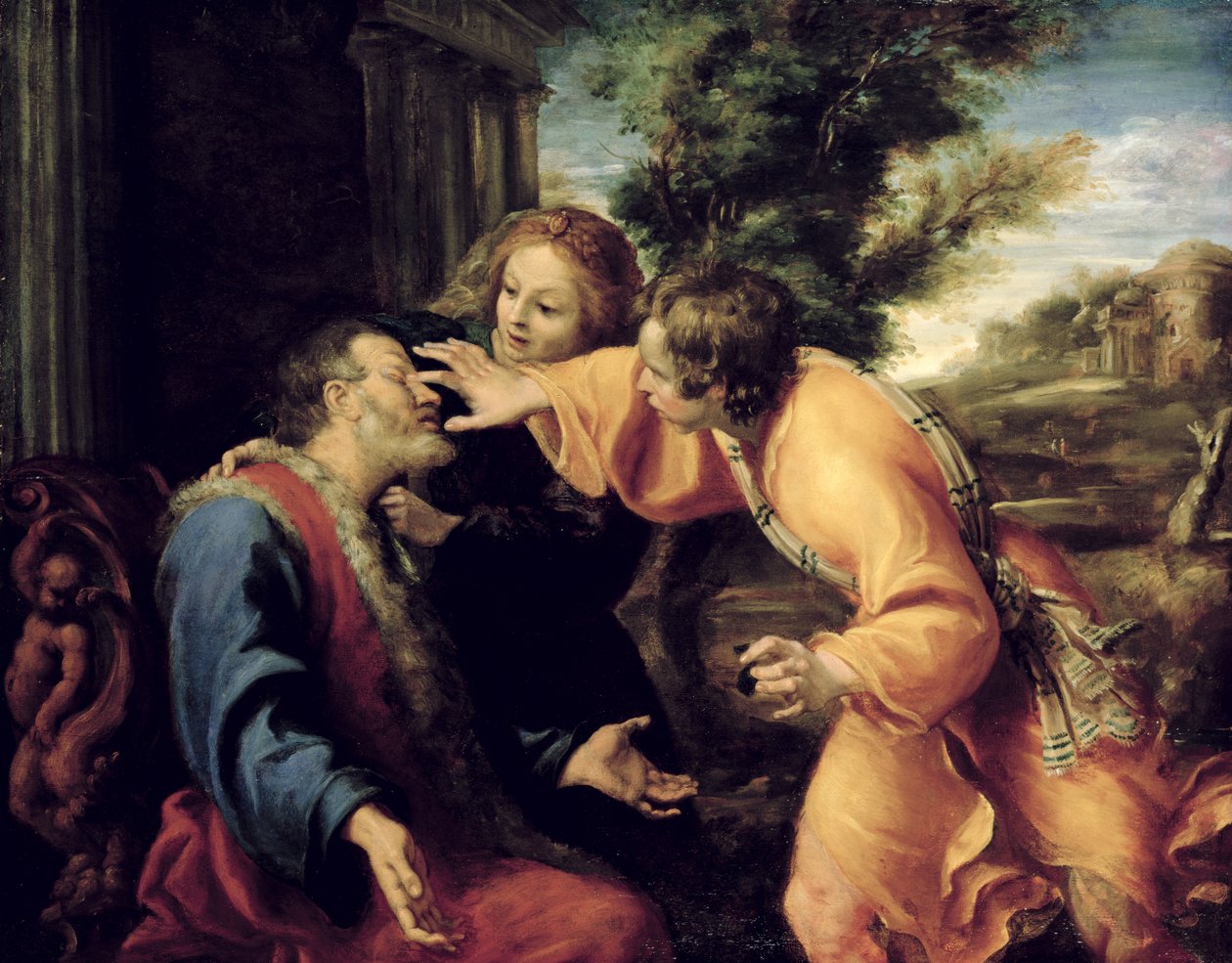 Il giovane Tobia guarisce suo padre cieco da Annibale Carracci