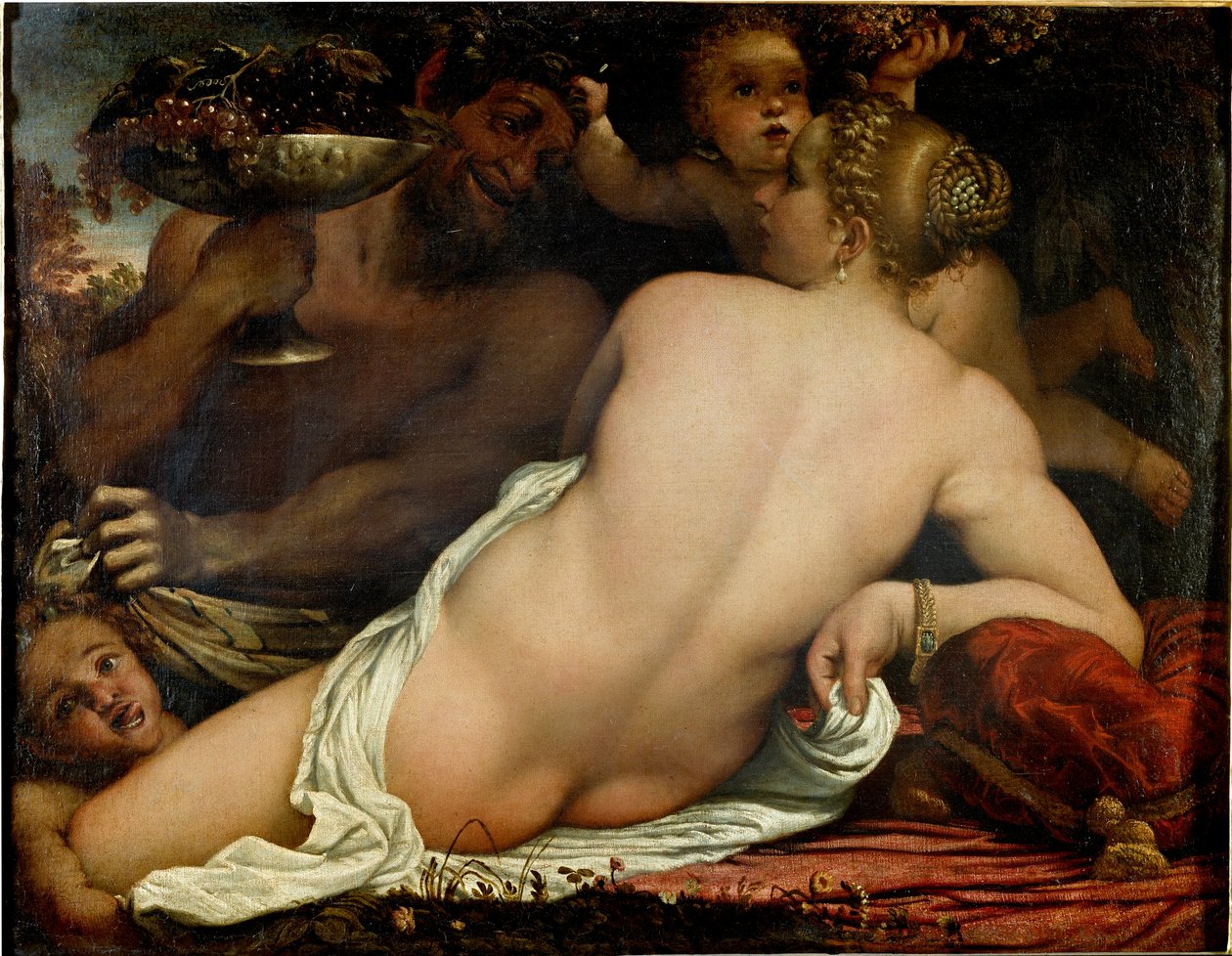La baccante, Venere, satiro e due cupidi (dettaglio) da Annibale Carracci