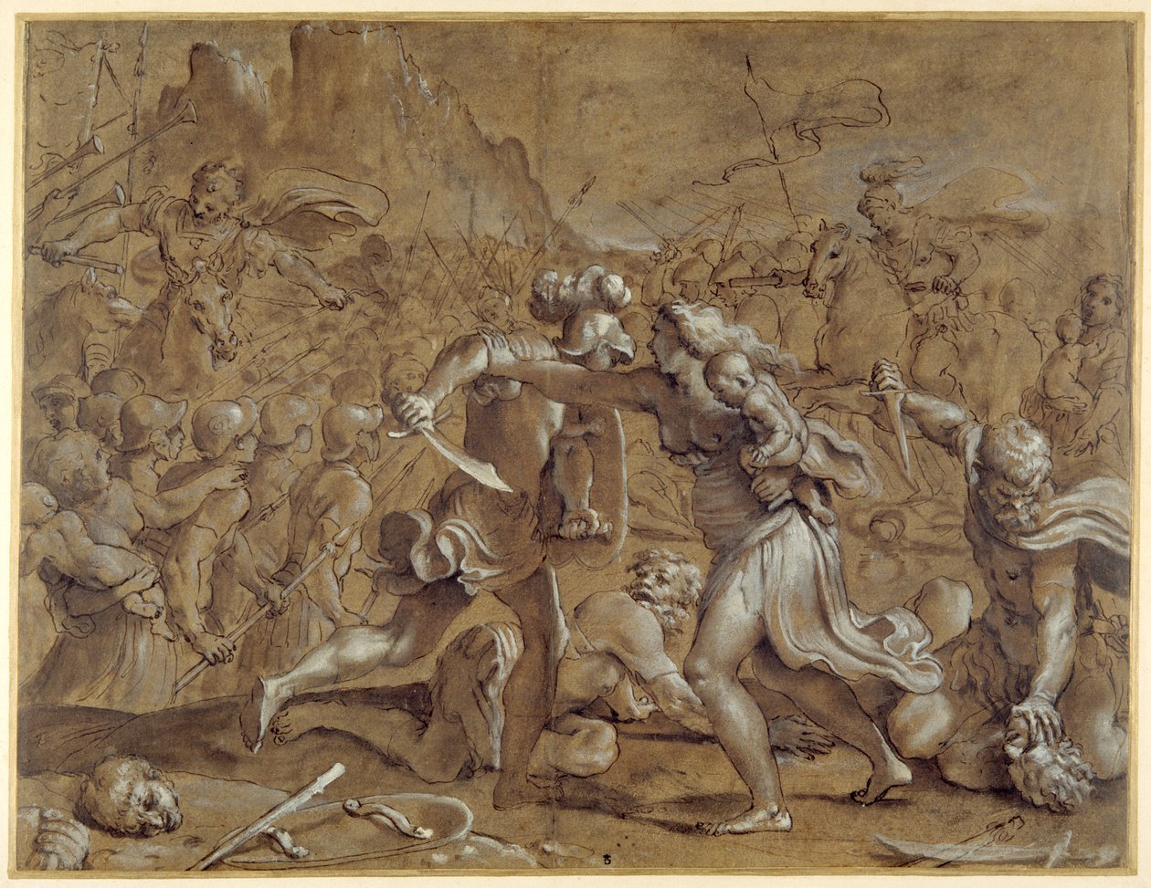 La battaglia tra Romani e Sabini da Annibale Carracci