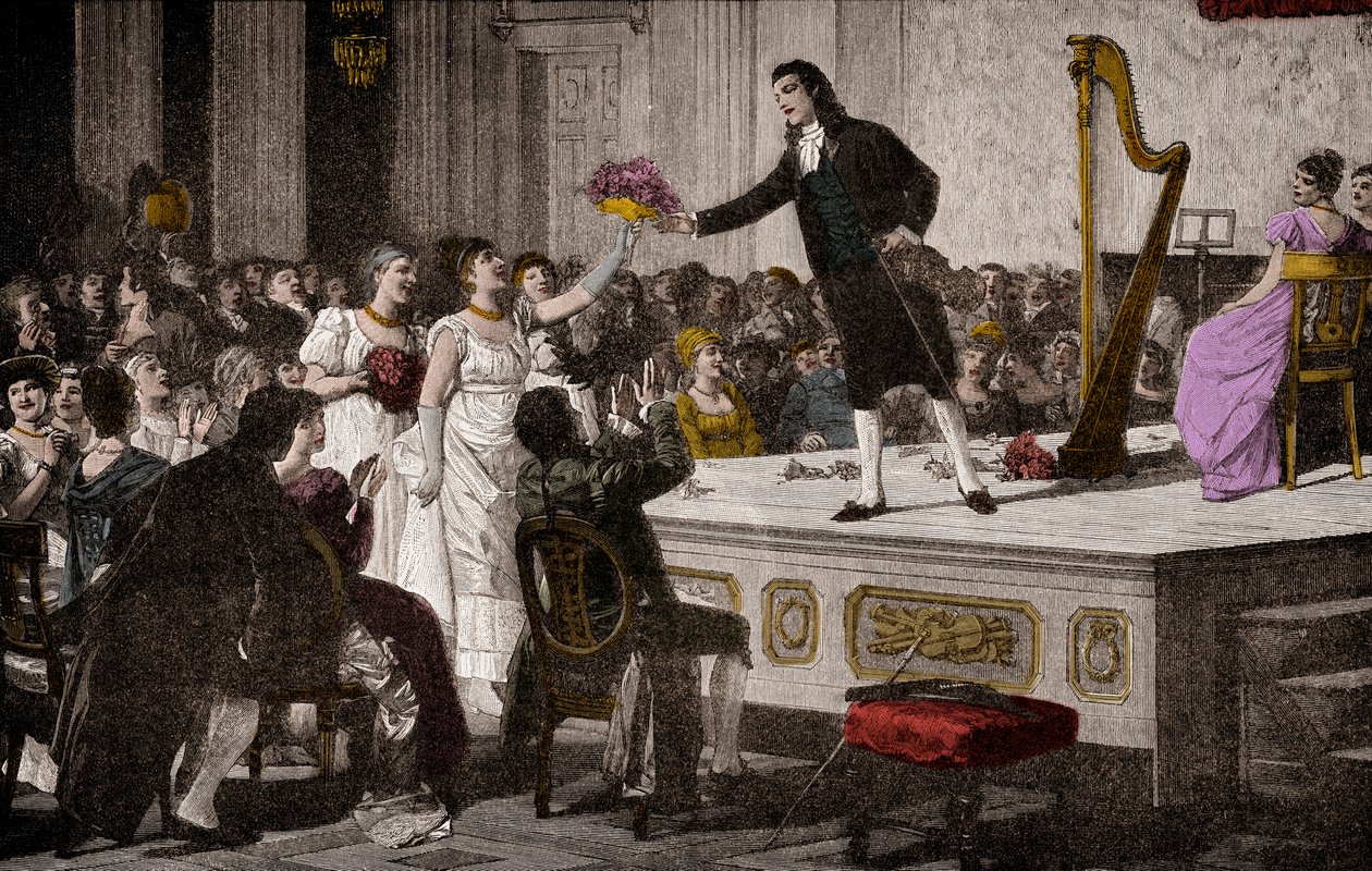 Niccolò Paganini (1792-1840) primi trionfi - Xilografia da un dipinto di Annibale Gatti (1828-1909) da Annibale Gatti