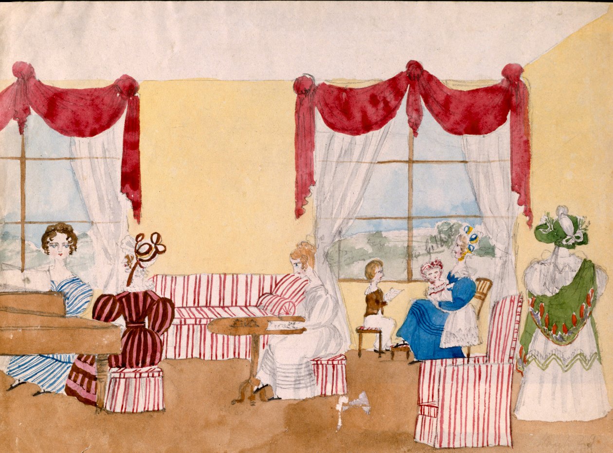 Interno con donne e bambini da Unbekannt Unbekannt