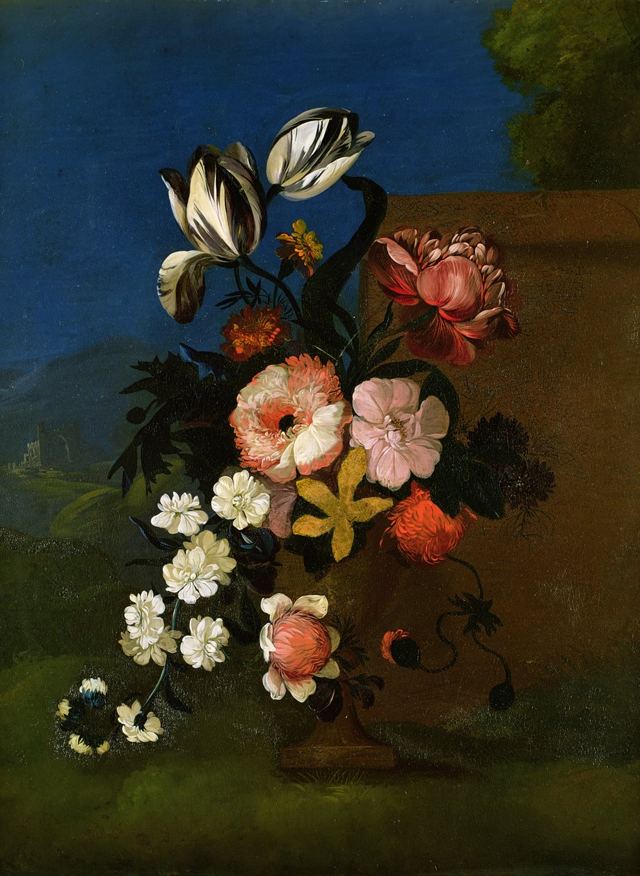 Natura morta di fiori (uno di una coppia) da Unbekannt Unbekannt