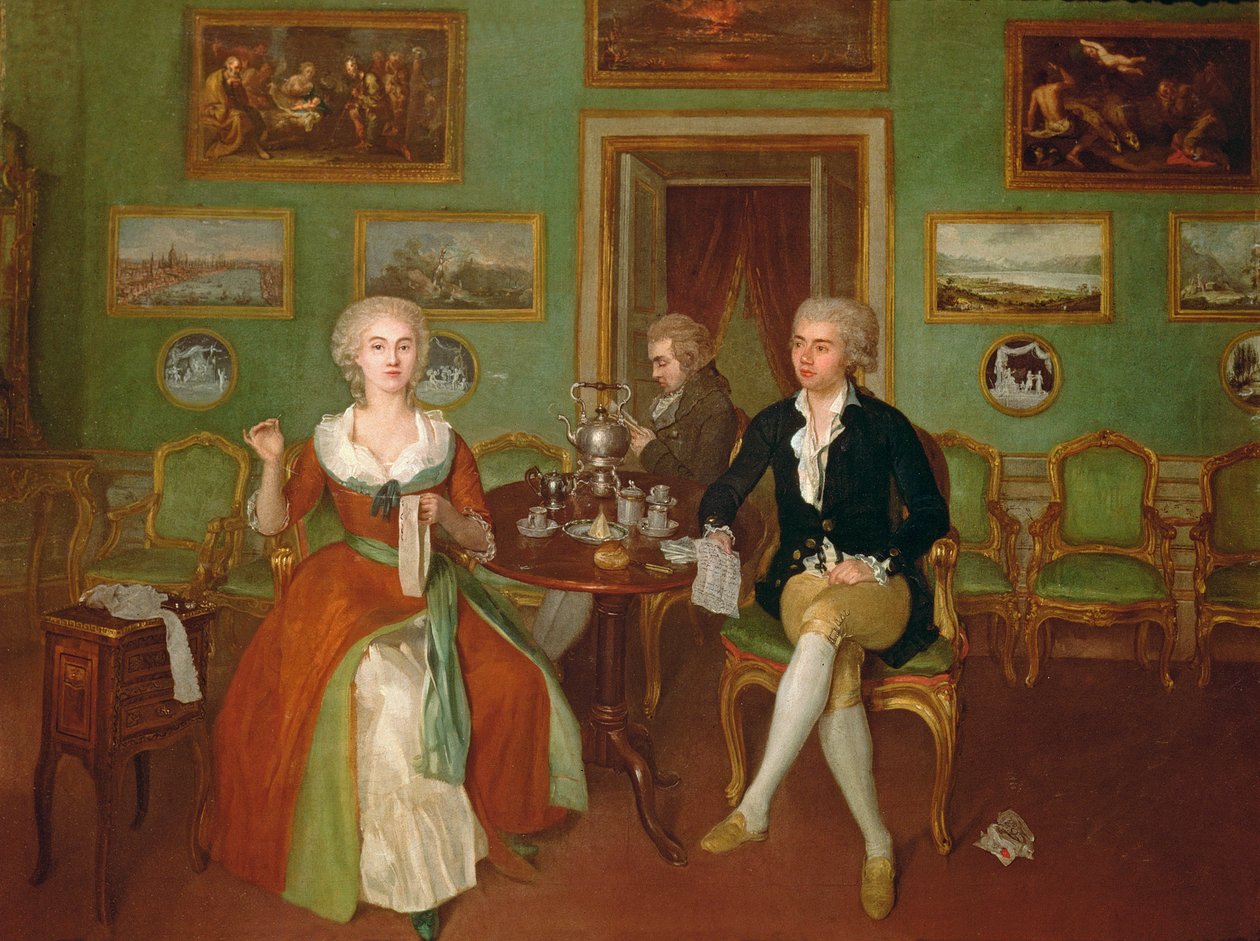 Veduta di un salotto, 1780 da Unbekannt Unbekannt