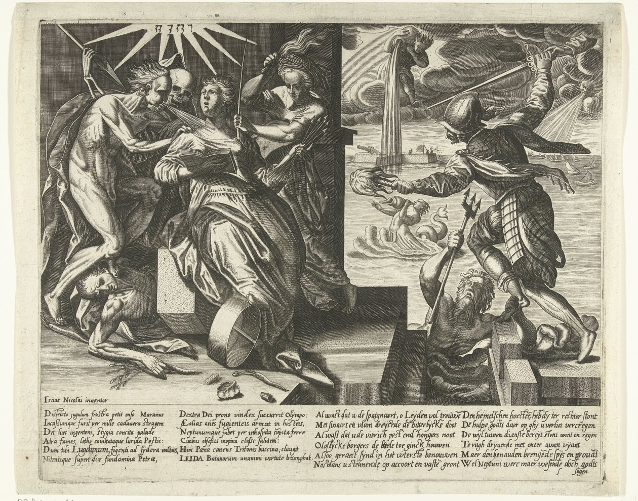 Allegoria della necessità e della liberazione di Leida, 1574 da Anonymous