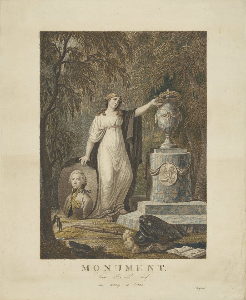 Monumento funebre allegorico per Federico, principe di Orange-Nassau, 1799 da Anonymous