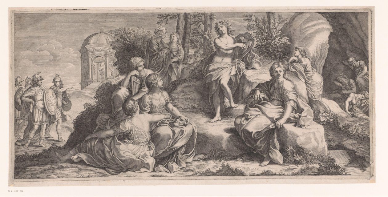 Apollo e le muse con soldati in arrivo da Anonymous