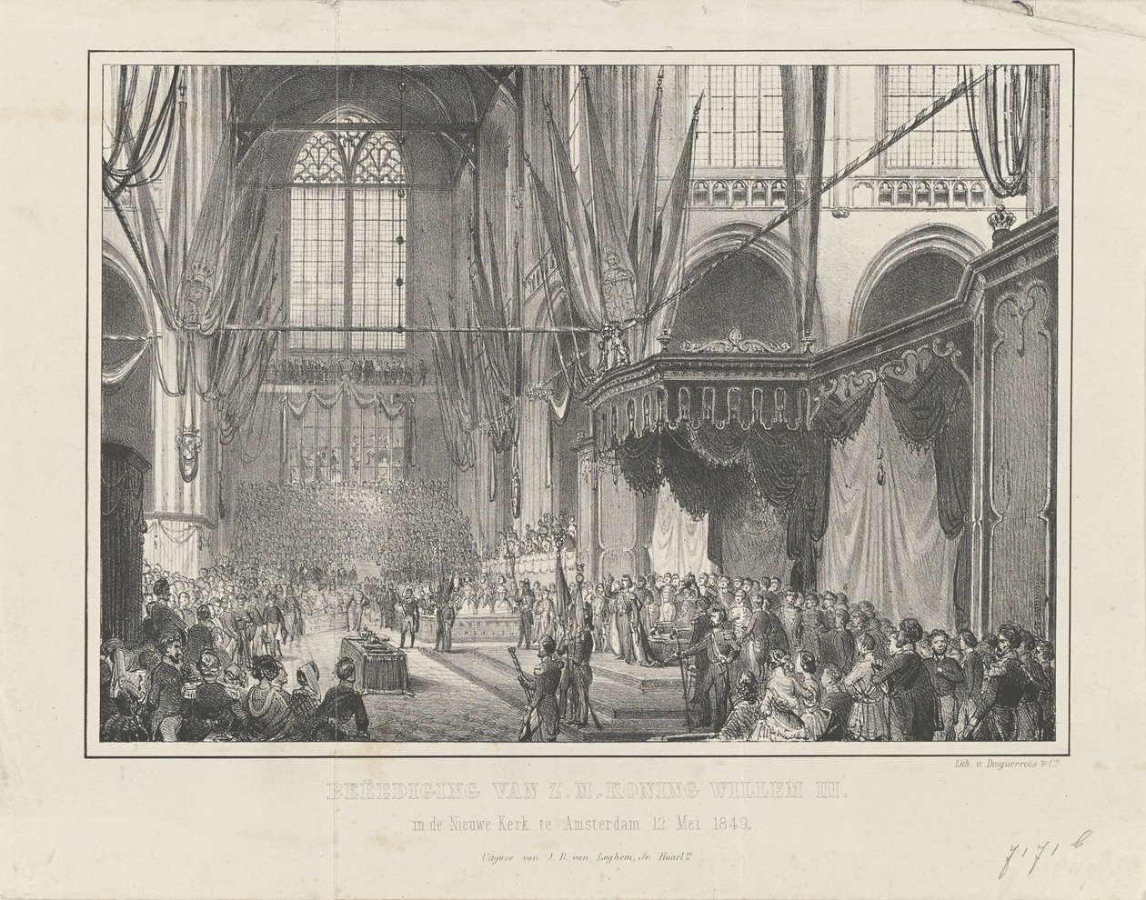 Giuramento di S.M. Re Guglielmo III nella Nieuwe Kerk di Amsterdam, 12 maggio 1849 da Anonymous