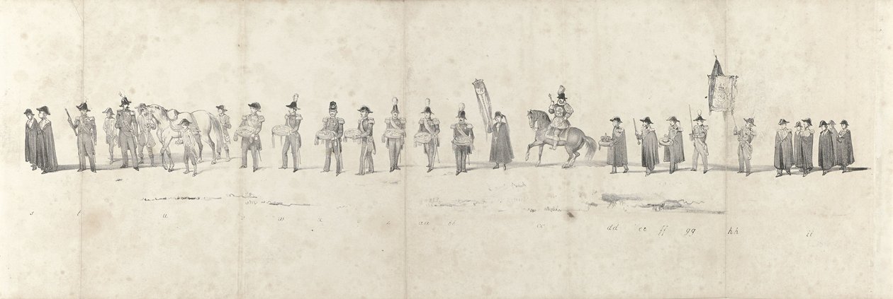 Funerale del defunto re Guglielmo II a Delft il 4 aprile 1849 (foglio 3) da Anonymous
