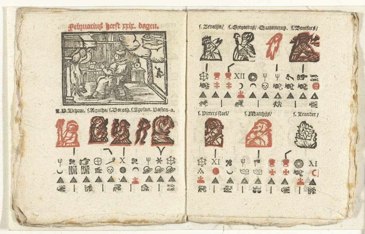 Pagine con la previsione per il mese di febbraio, 1712 da Anonymous
