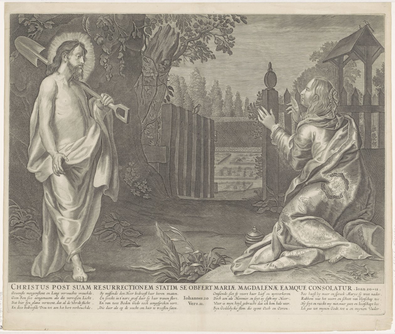 Cristo appare come giardiniere a Maria Maddalena (Noli me tangere) (serie: Bibbia reale) da Anonymous
