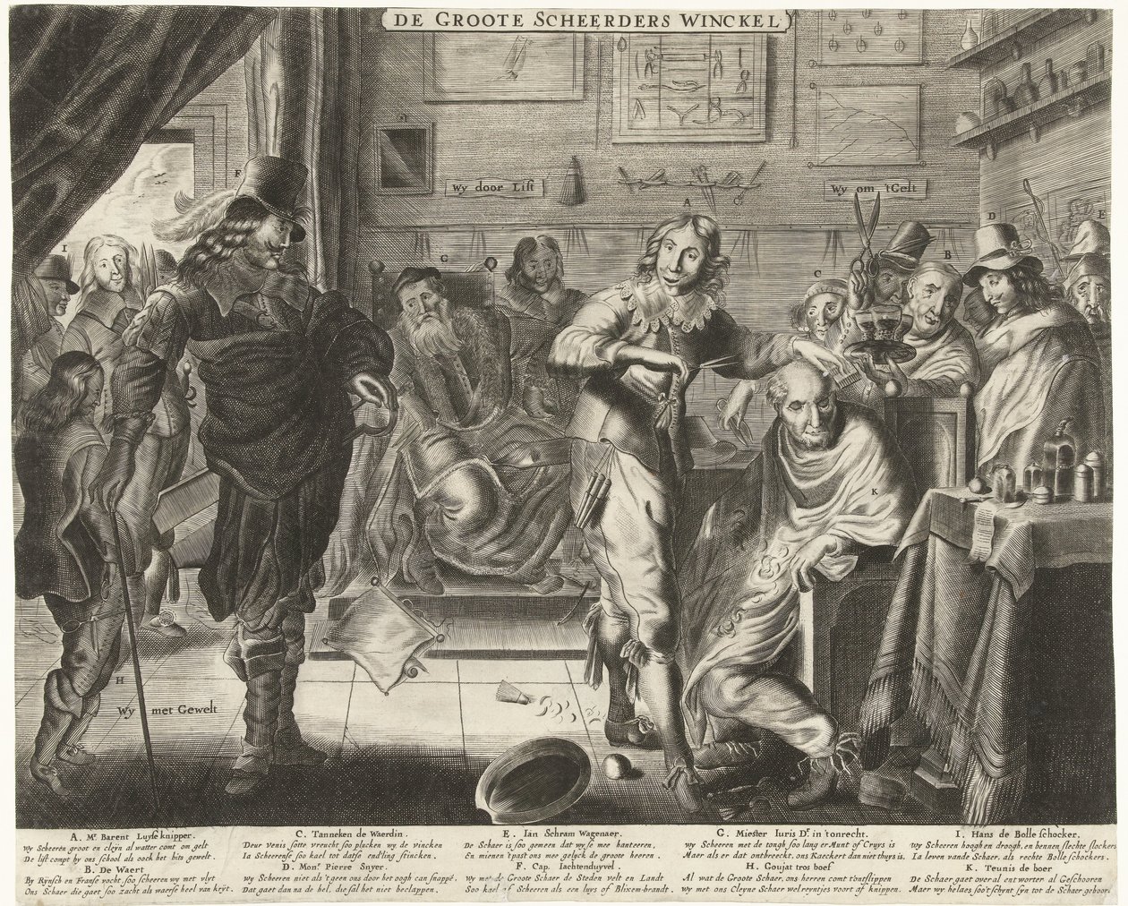 Il contadino nel grande negozio del barbiere, ca. 1650 da Anonymous