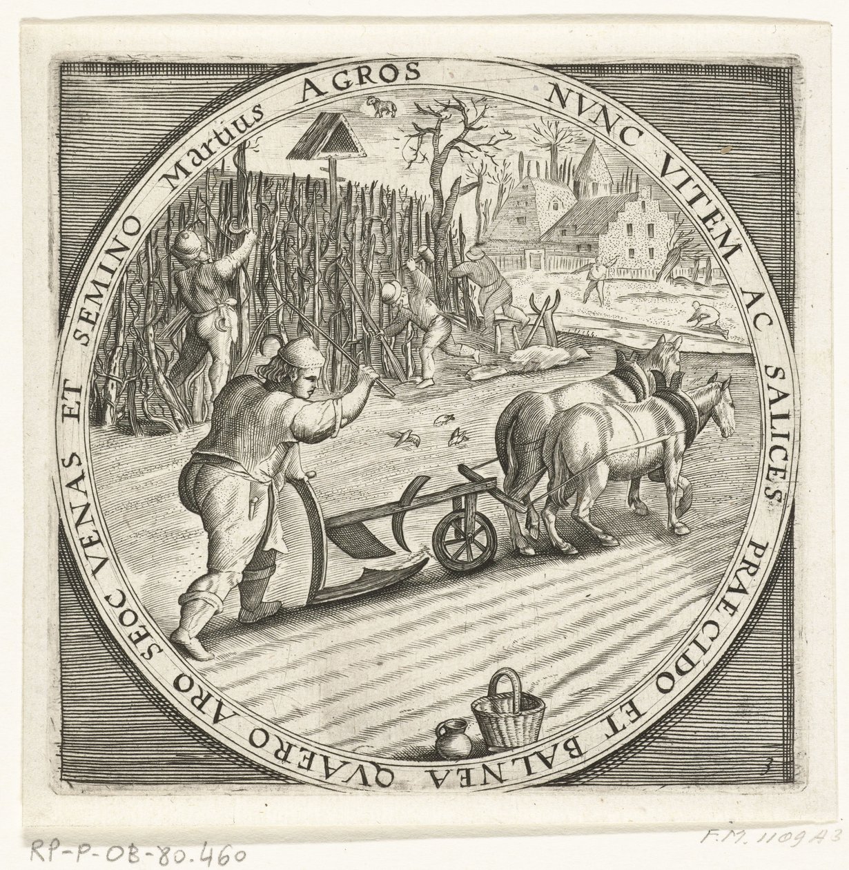 Il mese di marzo, aratura, ca. 1600 da Anonymous