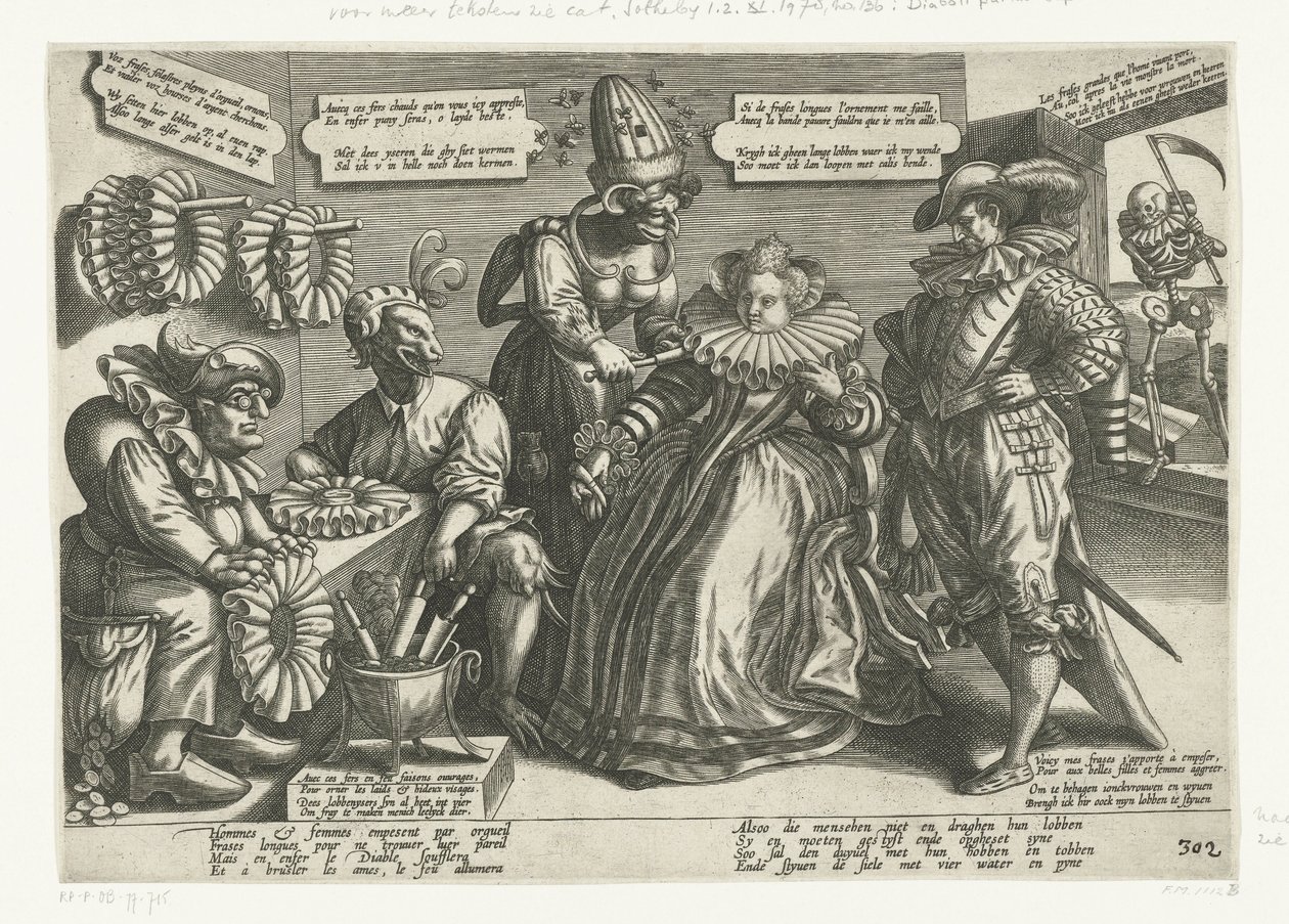 Diaboli partus superbia / Hoovaardije des Duyvels broersel (caricatura del colletto largo) da Anonymous
