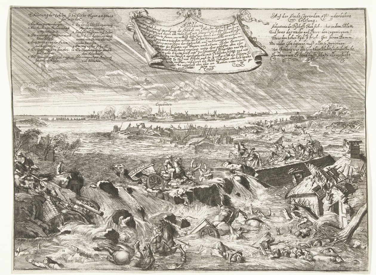 Rottura della diga vicino a Coevorden, 1673 da Anonymous