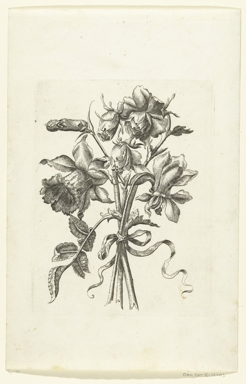 Tre fiori, tra cui un narciso e un garofano da Anonymous