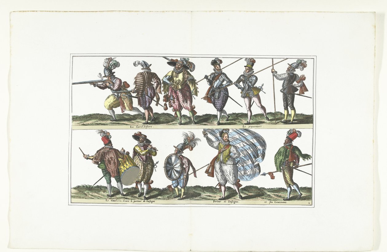 Doppia tavola con undici cittadini armati in uniforme secondo la moda di Anversa, ca. 1580 da Anonymous