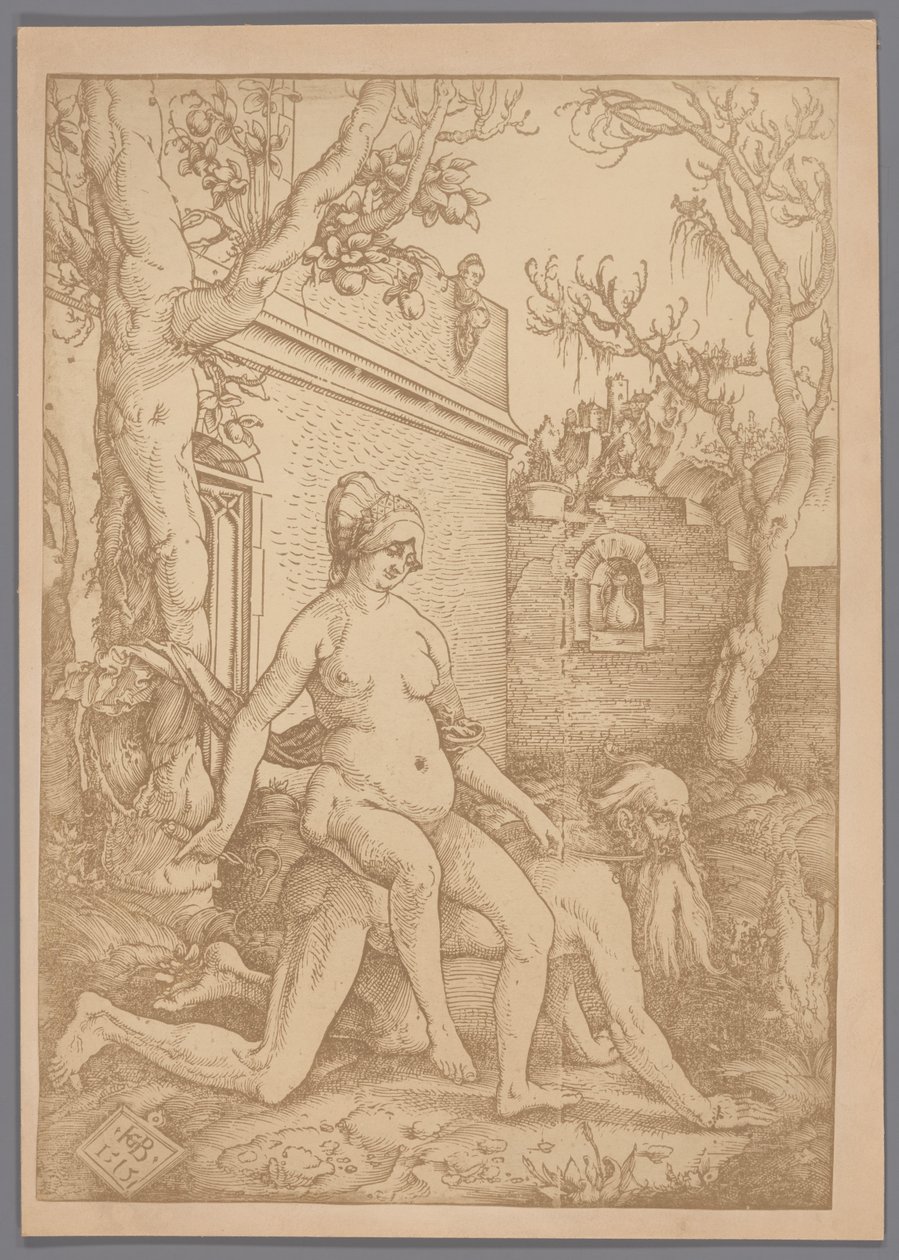Fotoreproduzione della xilografia Aristotele e Fillide di Hans Baldung Grien da Anonymous