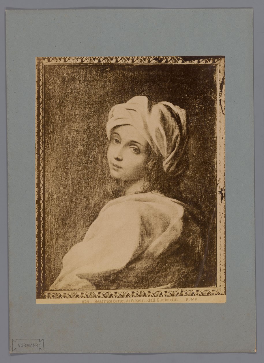 Riproduzione fotografica di un ritratto dipinto di Beatrice Cenci di Guido Reni, nella Galleria Barberini a Roma da Anonymous