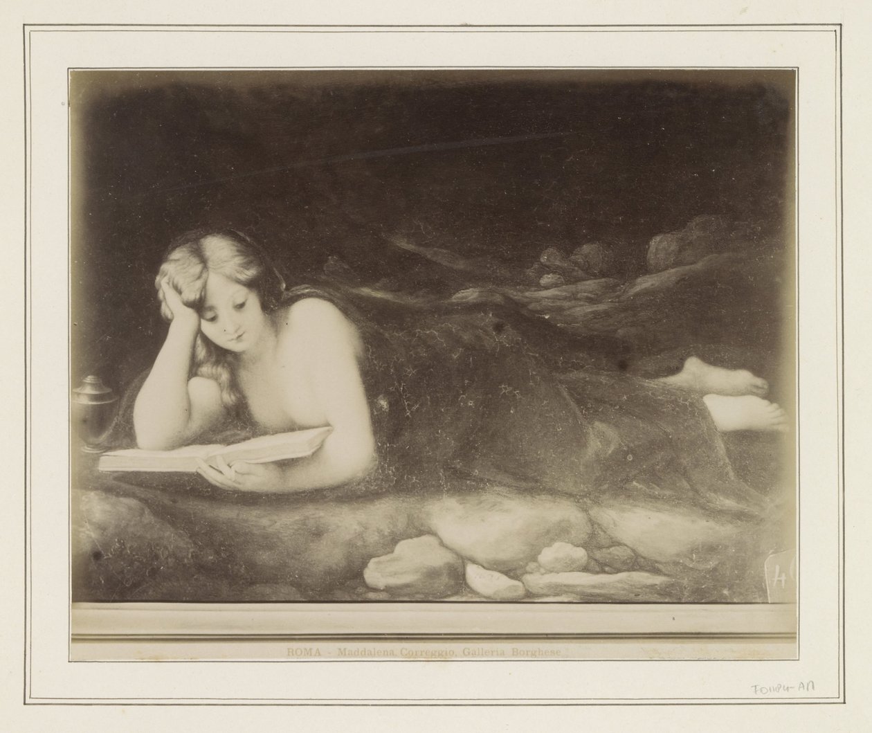 Fotoreproduzione di un dipinto di Antonio da Correggio, raffigurante la penitenza di Maria Maddalena da Anonymous