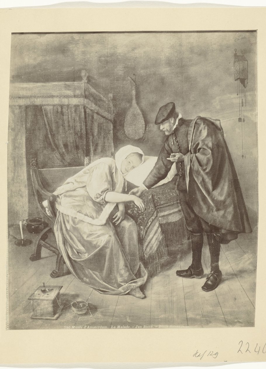 Riproduzione fotografica del dipinto La donna malata di Jan Steen da Anonymous