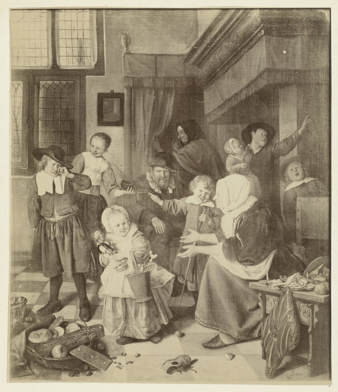 Riproduzione fotografica del dipinto La festa di San Nicola di Jan Steen da Anonymous