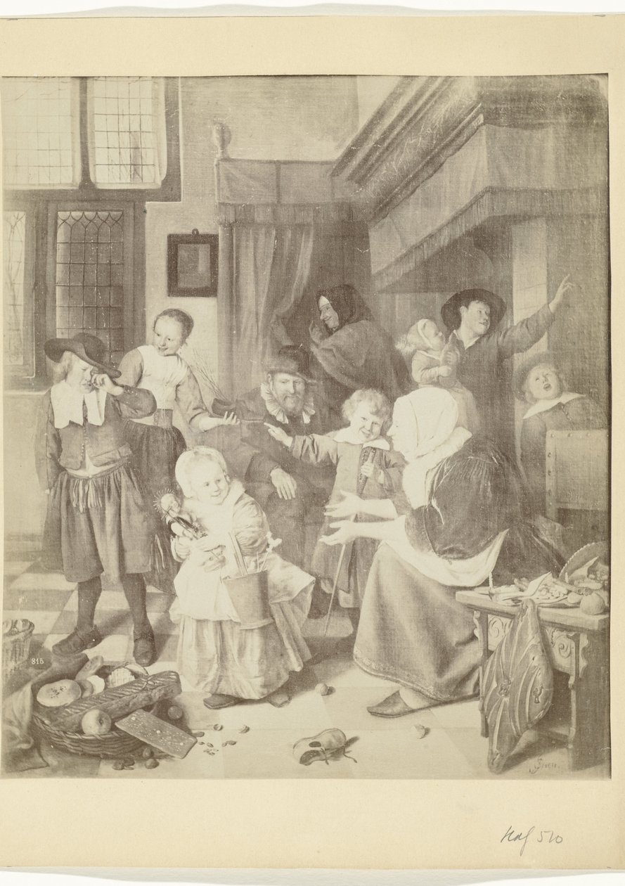 Riproduzione fotografica del dipinto La festa di San Nicola di Jan Steen da Anonymous