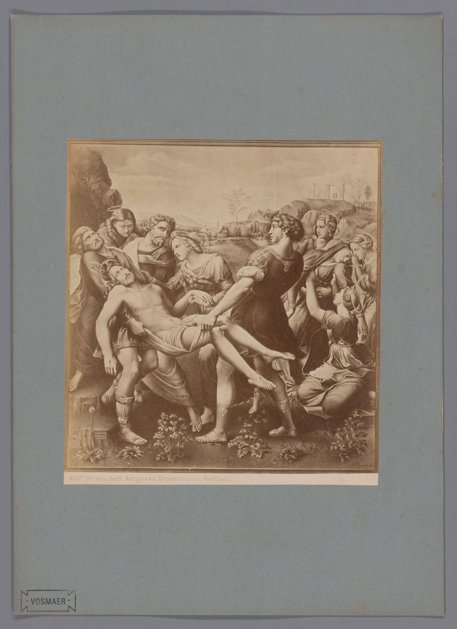 Fotoreproduzione del dipinto Deposizione di Raffaello, nella collezione della Galleria Borghese a Roma da Anonymous
