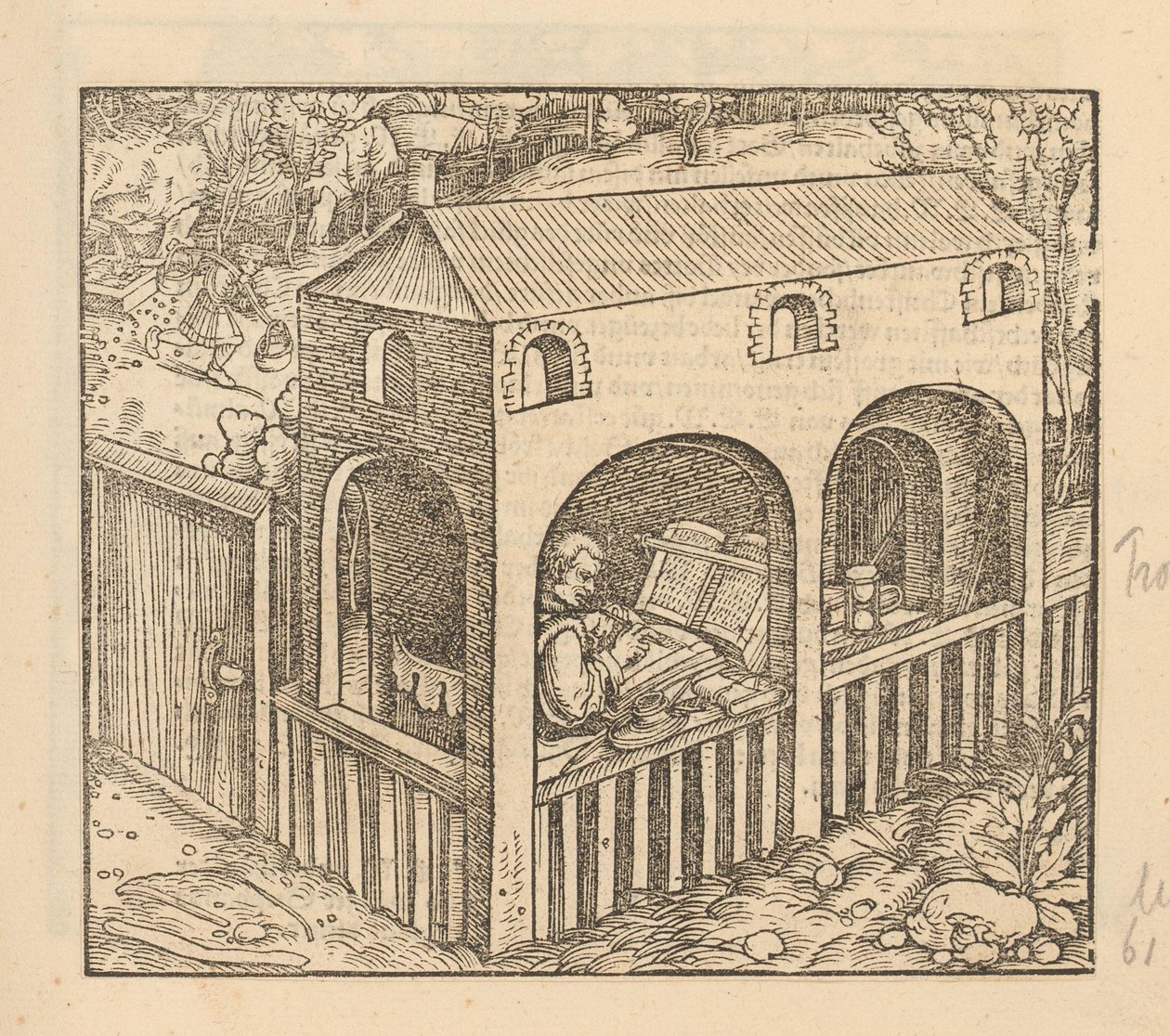 Francesco Petrarca scrive nella sua casa da Anonymous